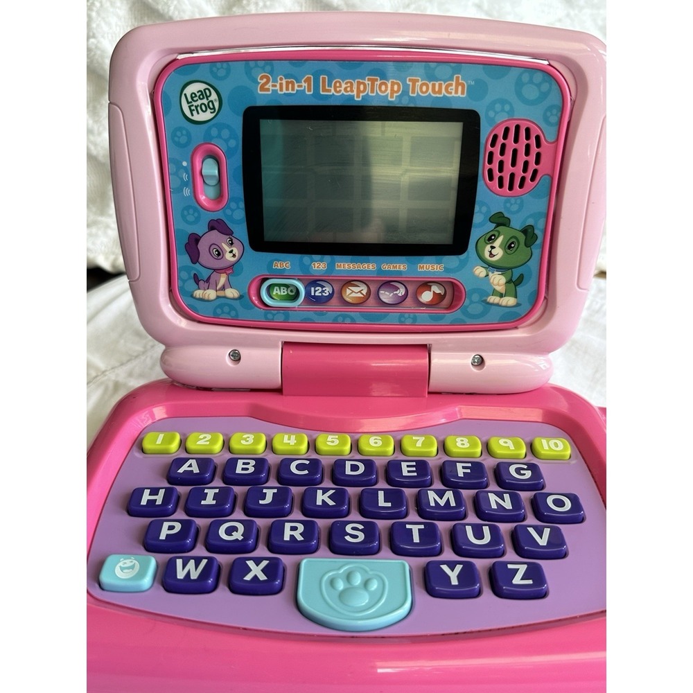 Pink Leap Frog 2 in 1 LeapTop Touch Battery Operated Childs Play Toy Laptop